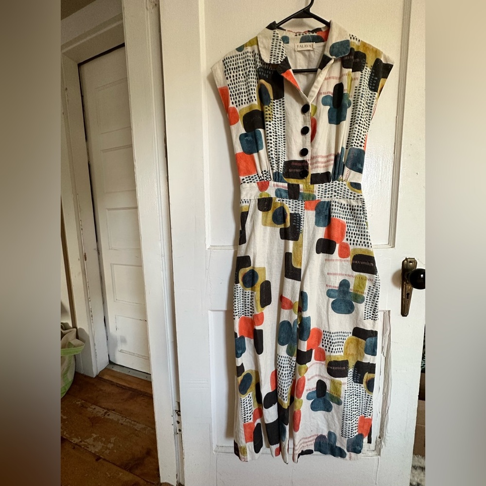 Palava abstract print jumpsuit, Sz UK 10
